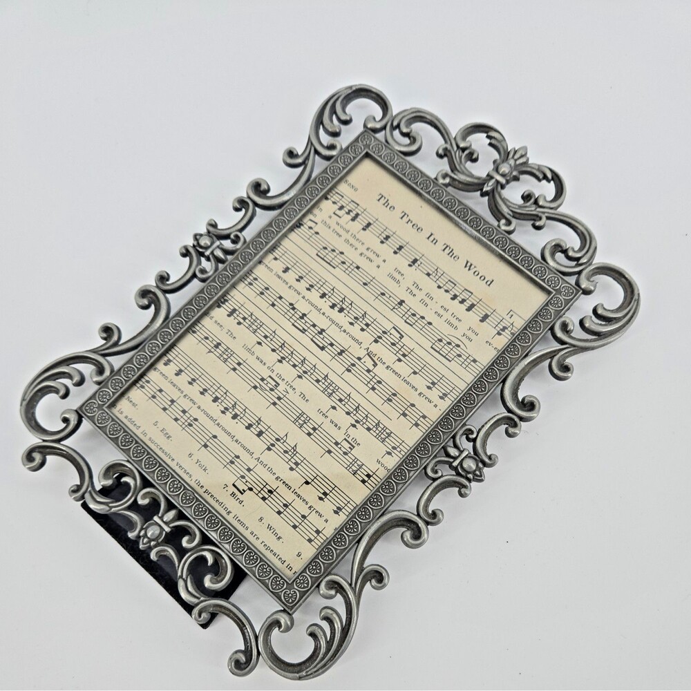 4x6 Pewter Picture Frame Antique Scroll
